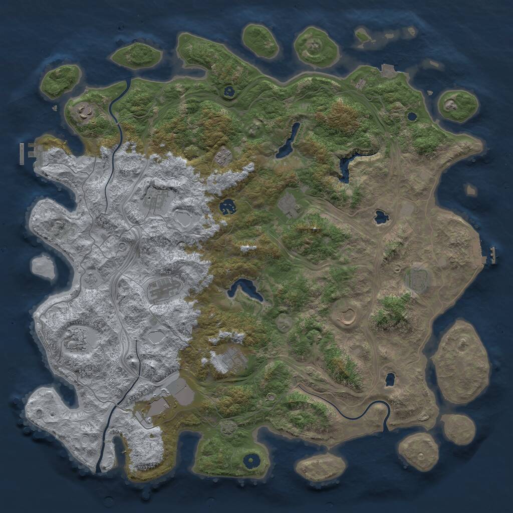 Rust Map: Procedural Map, Size: 4800, Seed: 2056122048, 17 Monuments