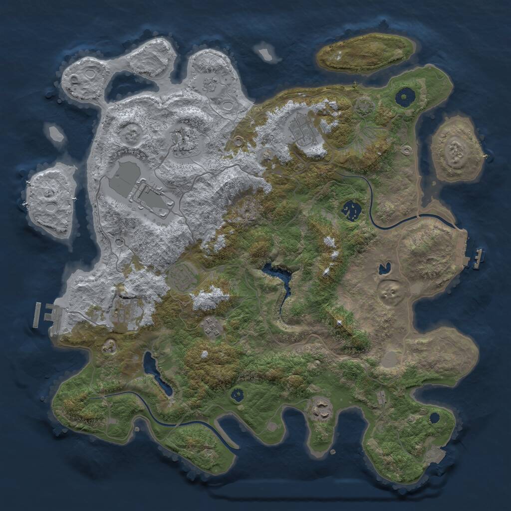 Rust Map: Procedural Map, Size: 4000, Seed: 722779816, 14 Monuments
