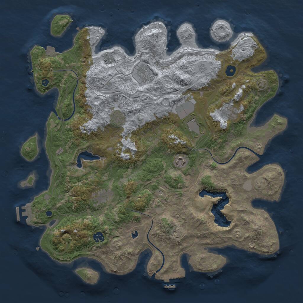 Rust Map: Procedural Map, Size: 4250, Seed: 568430168, 14 Monuments