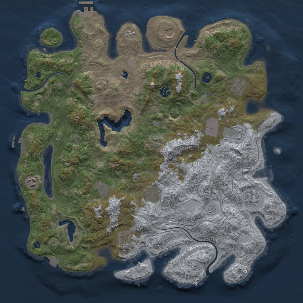 Rust Map: Procedural Map, Size: 4300, Seed: 985994, 16 Monuments
