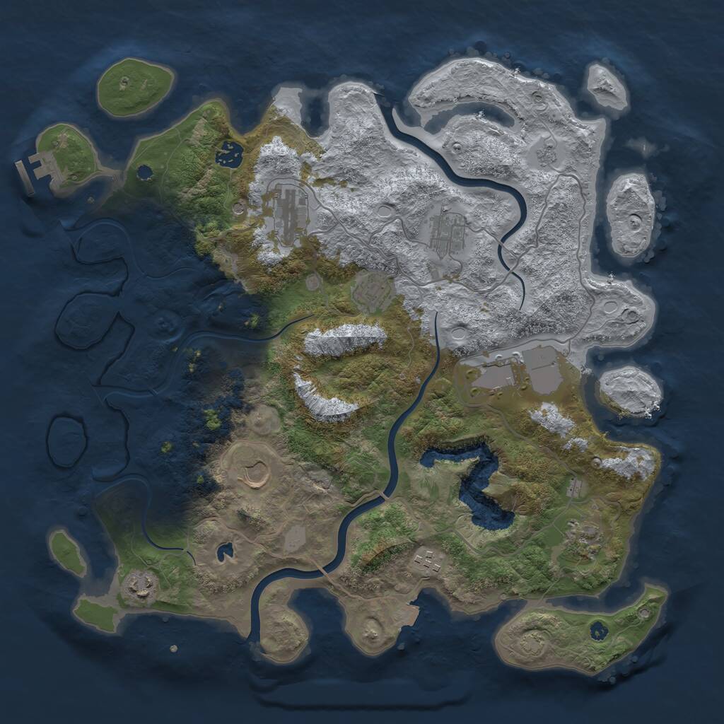 Rust Map: Procedural Map, Size: 4000, Seed: 1247367681, 14 Monuments