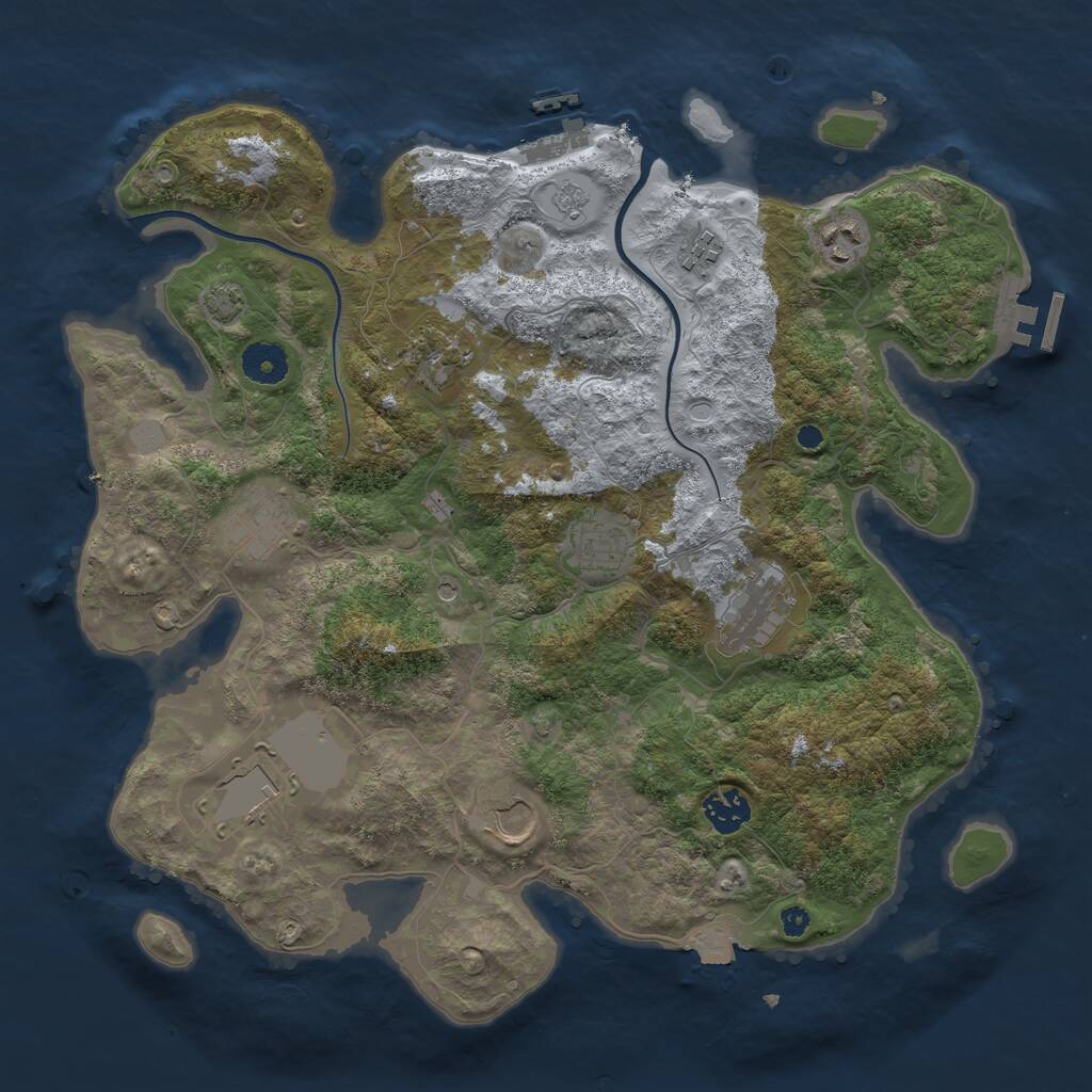 Rust Map: Procedural Map, Size: 3700, Seed: 685271928, 15 Monuments