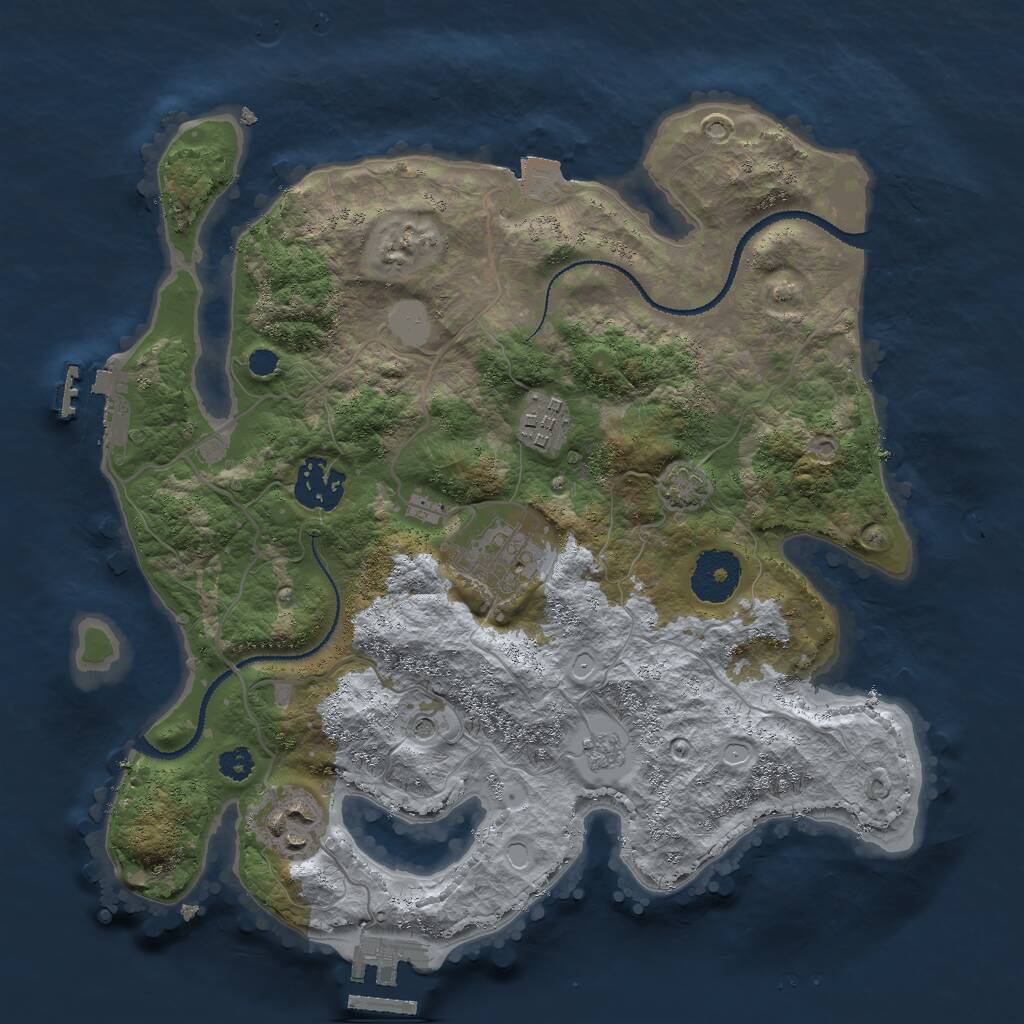 Rust Map: Procedural Map, Size: 3000, Seed: 200912856, 10 Monuments