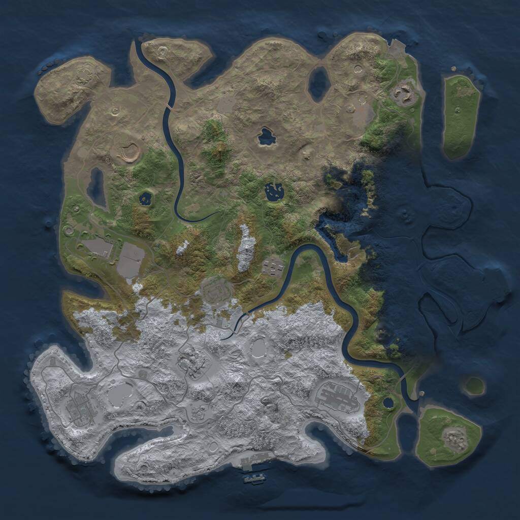 Rust Map: Procedural Map, Size: 4000, Seed: 63454840, 16 Monuments