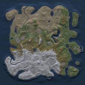 Thumbnail Rust Map: Procedural Map, Size: 4000, Seed: 63454840, 16 Monuments