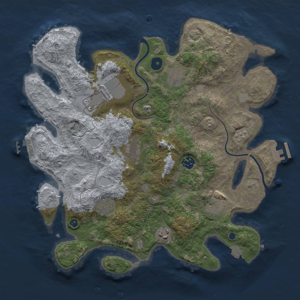 Rust Map: Procedural Map, Size: 3700, Seed: 903717988, 14 Monuments