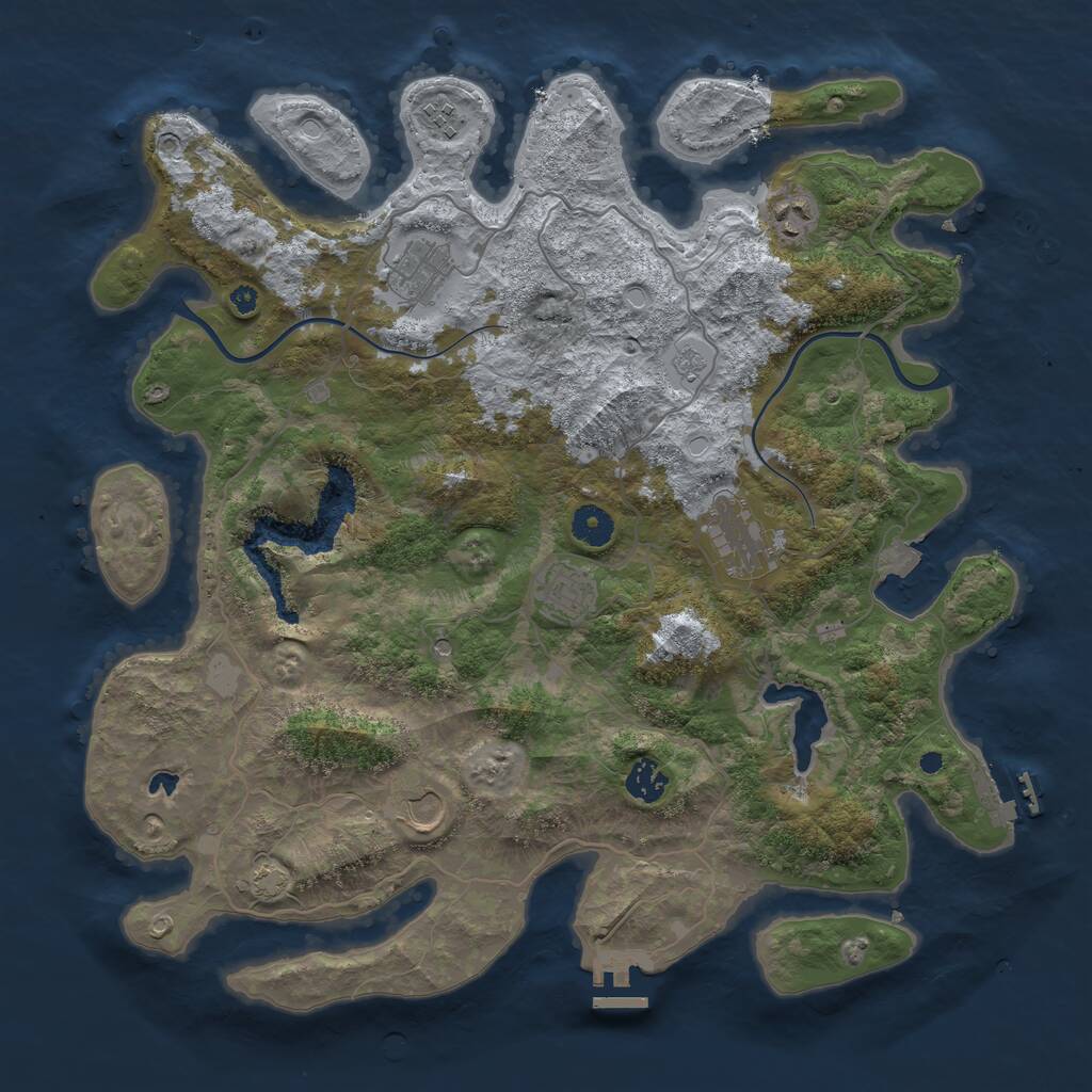 Rust Map: Procedural Map, Size: 4000, Seed: 220251, 13 Monuments