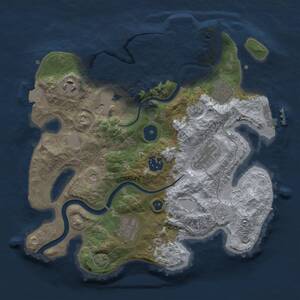 Thumbnail Rust Map: Procedural Map, Size: 3000, Seed: 180656157, 12 Monuments