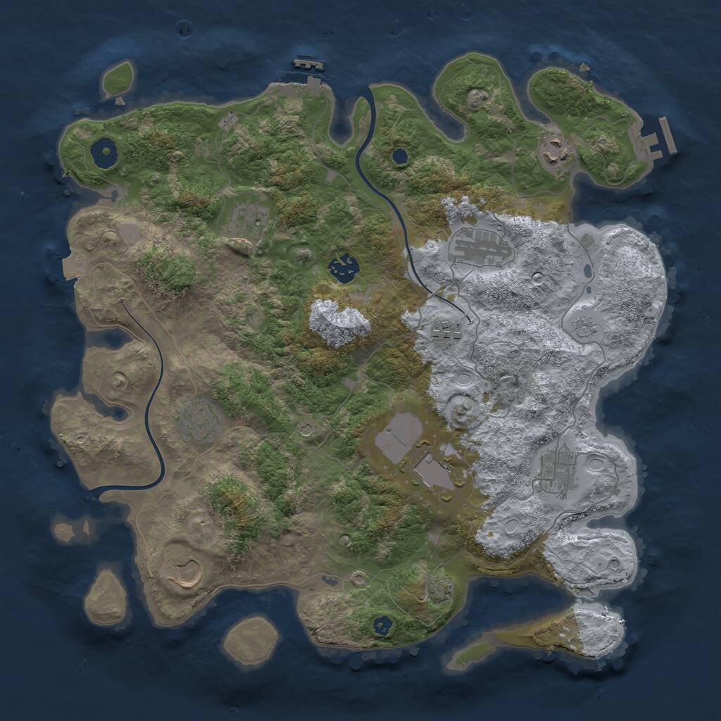 Rust Map: Procedural Map, Size: 3800, Seed: 367847829, 15 Monuments