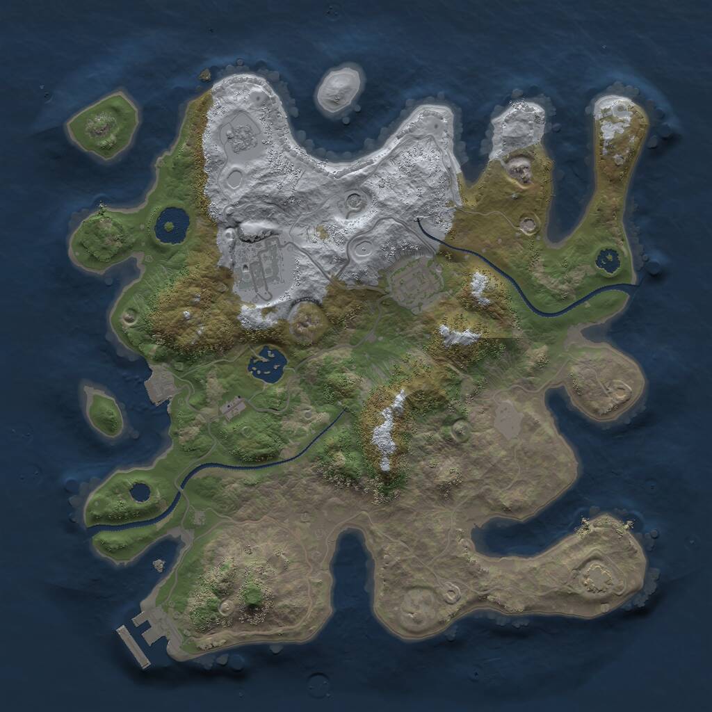 Rust Map: Procedural Map, Size: 3000, Seed: 114196234, 8 Monuments