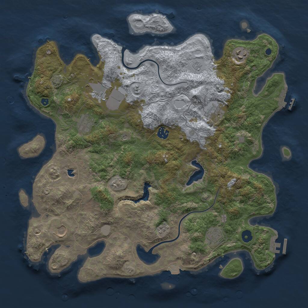 Rust Map: Procedural Map, Size: 4000, Seed: 201808204, 14 Monuments
