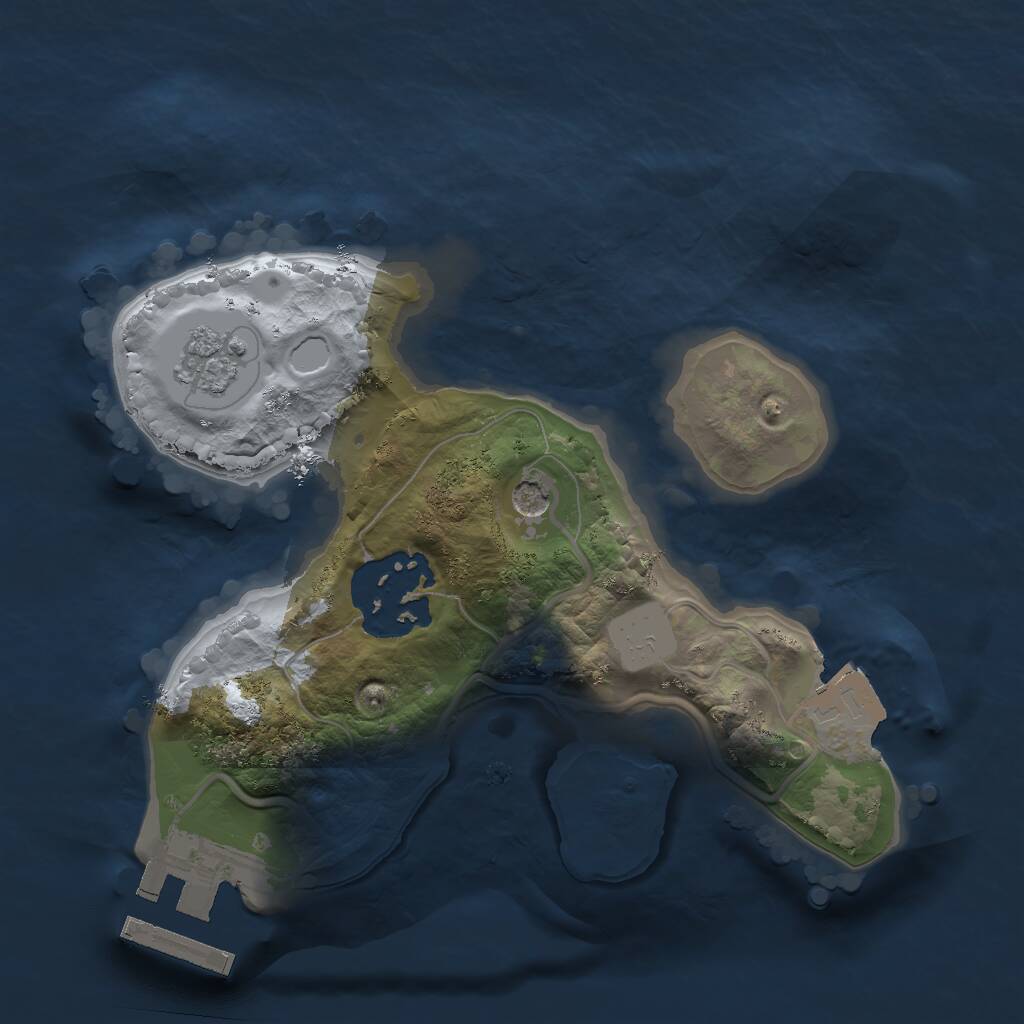 Rust Map: Procedural Map, Size: 1800, Seed: 8008, 5 Monuments