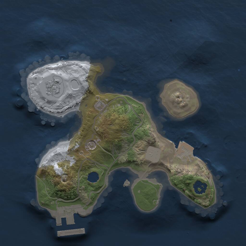 Rust Map: Procedural Map, Size: 1800, Seed: 8008, 4 Monuments