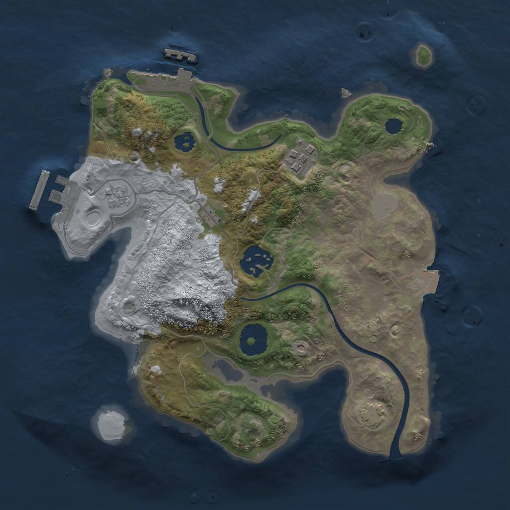 Rust Map: Procedural Map, Size: 2500, Seed: 134223, 7 Monuments