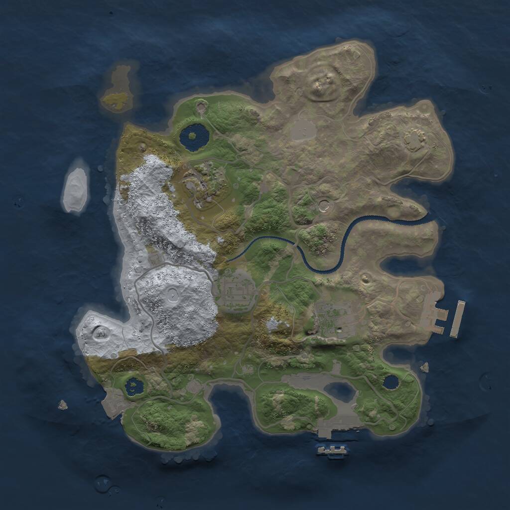 Rust Map: Procedural Map, Size: 2750, Seed: 508161096, 8 Monuments