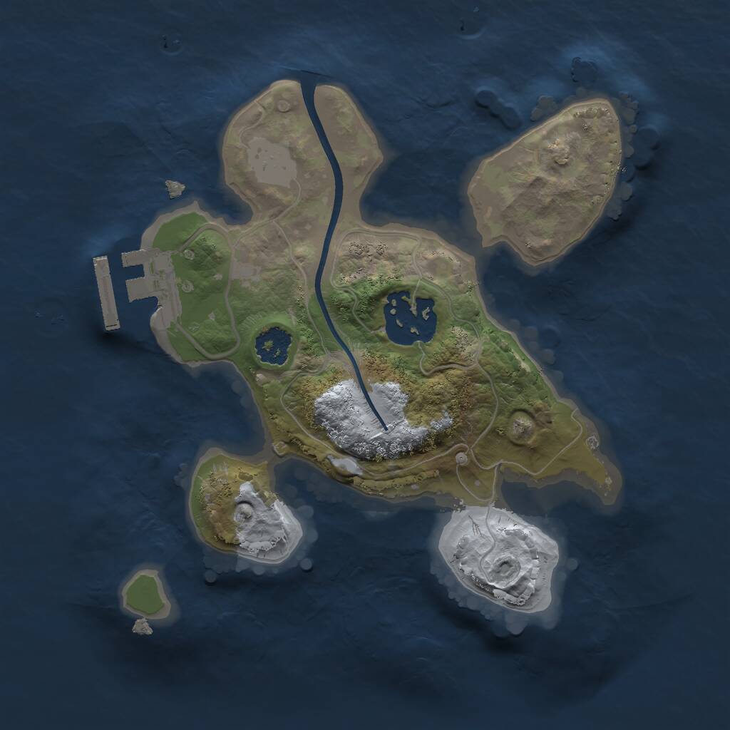 Rust Map: Procedural Map, Size: 2000, Seed: 770522808, 3 Monuments