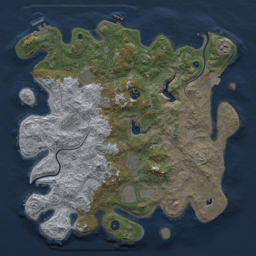 Rust Map: Procedural Map, Size: 4000, Seed: 4906831, 14 Monuments