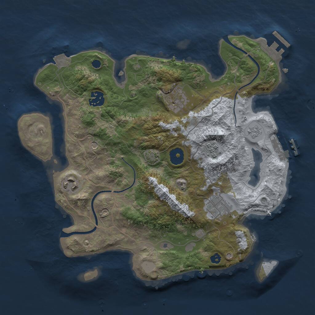 Rust Map: Procedural Map, Size: 3000, Seed: 1311498228, 11 Monuments