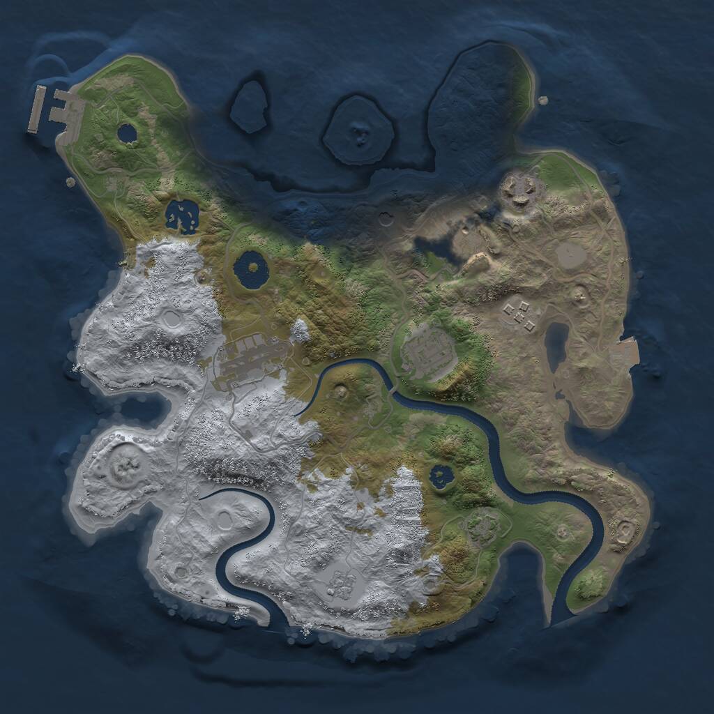 Rust Map: Procedural Map, Size: 3000, Seed: 572181974, 11 Monuments