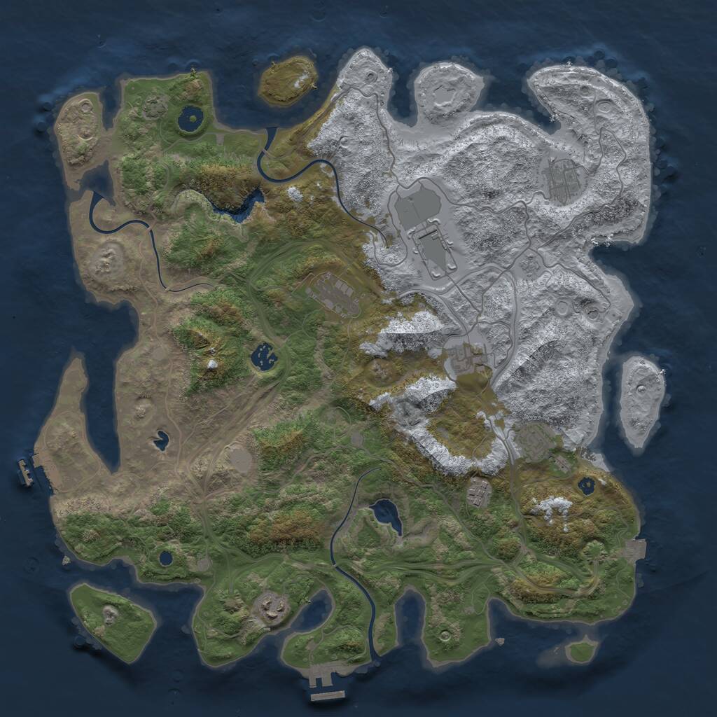 Rust Map: Procedural Map, Size: 4250, Seed: 468589812, 14 Monuments