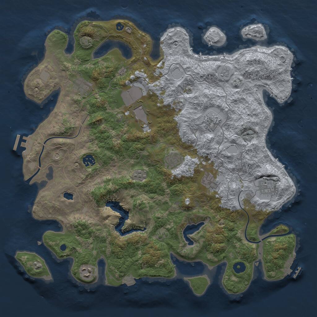 Rust Map: Procedural Map, Size: 4000, Seed: 20216863, 15 Monuments