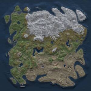 Thumbnail Rust Map: Procedural Map, Size: 4500, Seed: 123345668, 15 Monuments