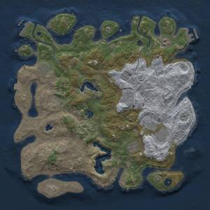 Thumbnail Rust Map: Procedural Map, Size: 4000, Seed: 911891990, 14 Monuments