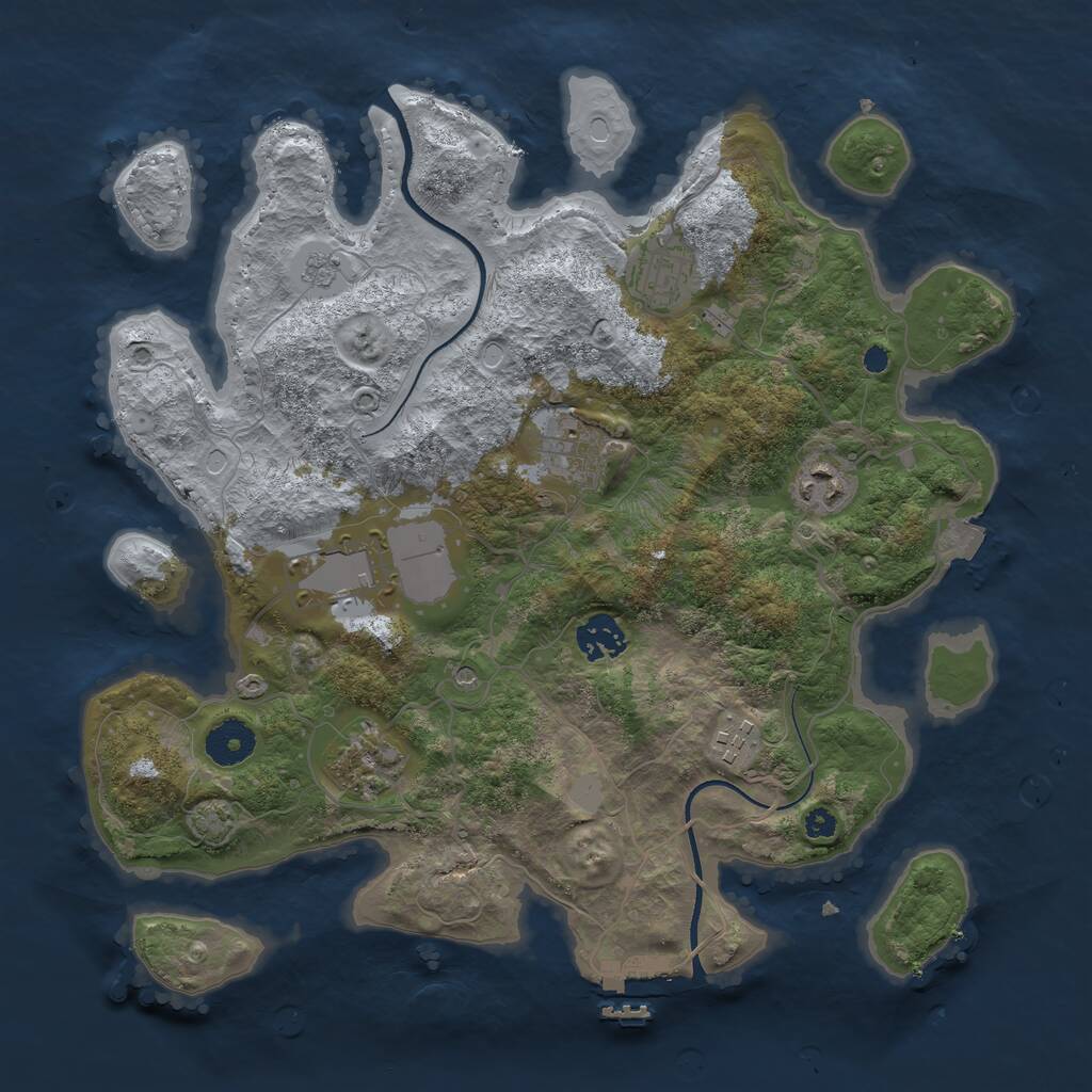 Rust Map: Procedural Map, Size: 3500, Seed: 56742994, 12 Monuments