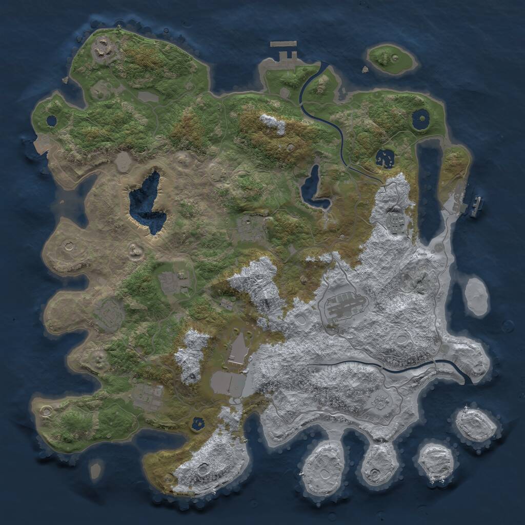 Rust Map: Procedural Map, Size: 4000, Seed: 618855664, 15 Monuments