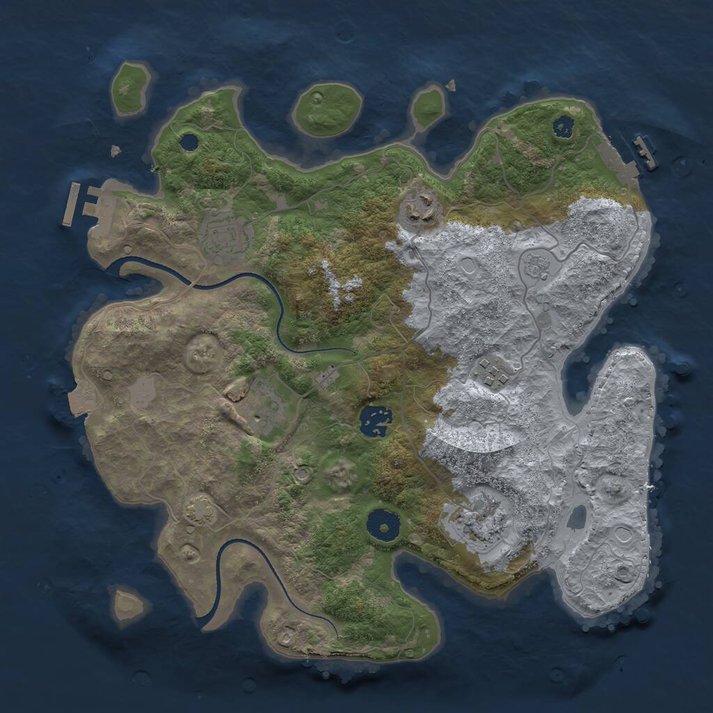 Rust Map: Procedural Map, Size: 3250, Seed: 1665363320, 11 Monuments