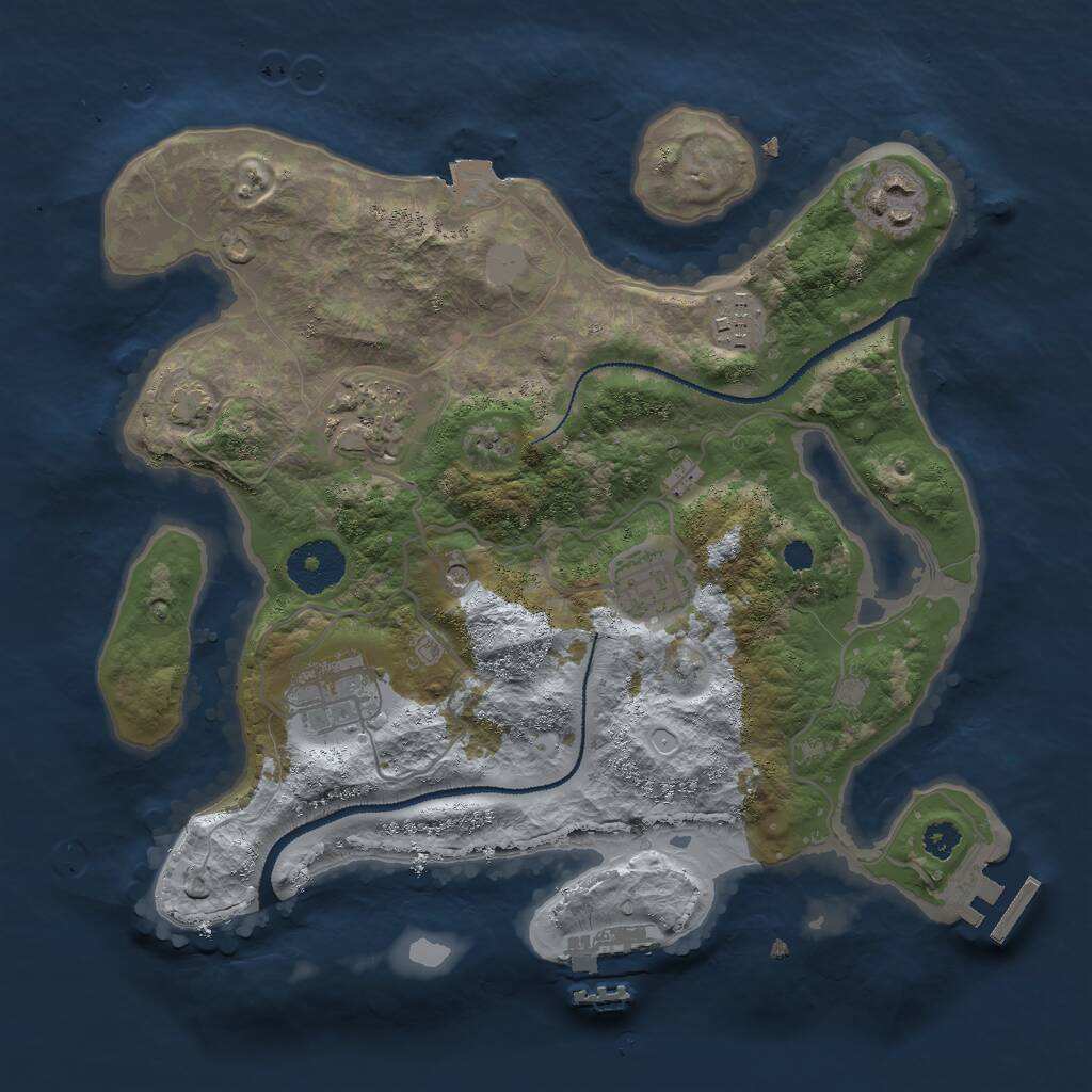 Rust Map: Procedural Map, Size: 3000, Seed: 94678, 10 Monuments