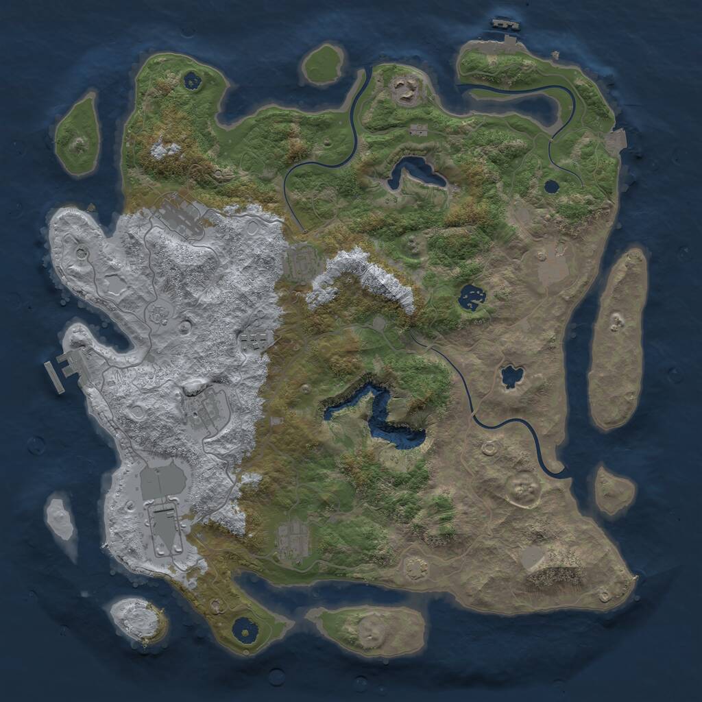 Rust Map: Procedural Map, Size: 4096, Seed: 879071867, 15 Monuments