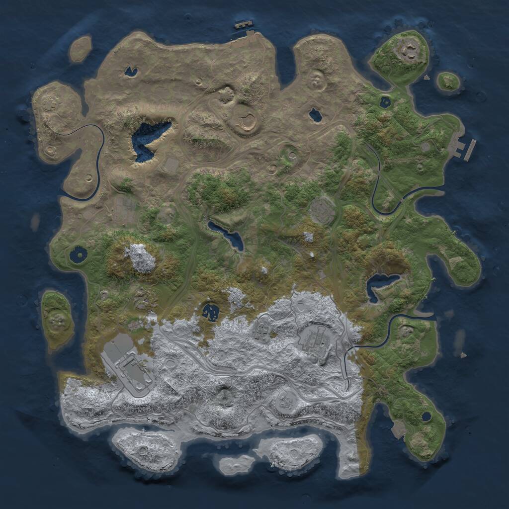 Rust Map: Procedural Map, Size: 4500, Seed: 24203, 15 Monuments