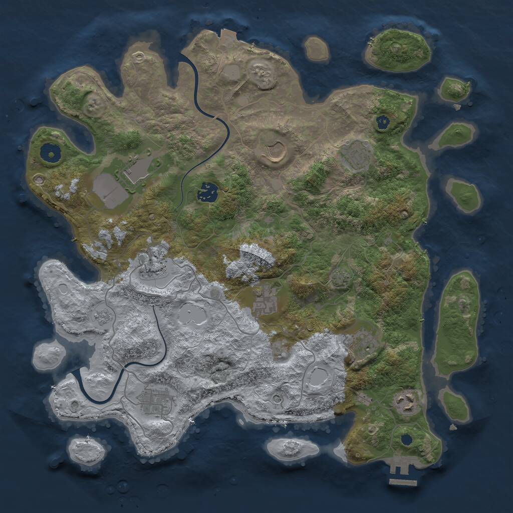 Rust Map: Procedural Map, Size: 3750, Seed: 978499910, 14 Monuments