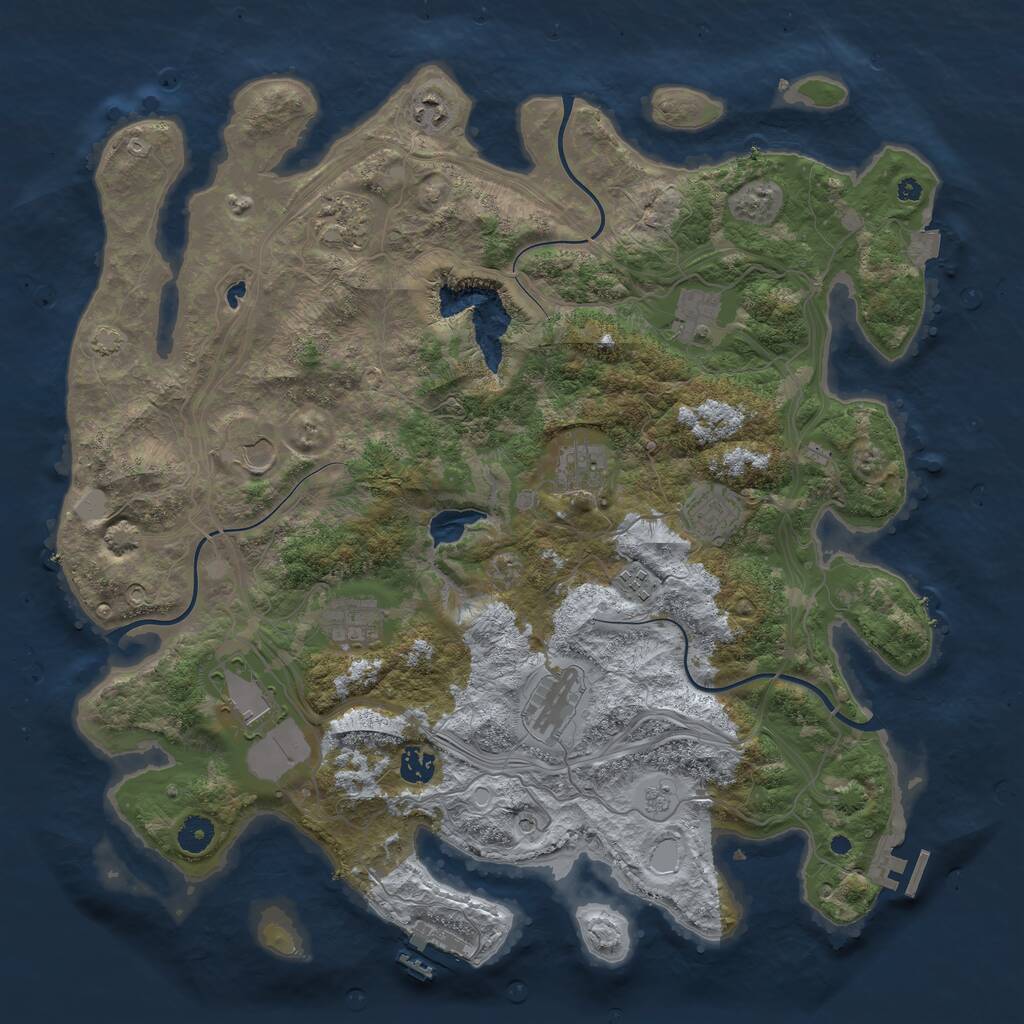 Rust Map: Procedural Map, Size: 4250, Seed: 2066869353, 17 Monuments