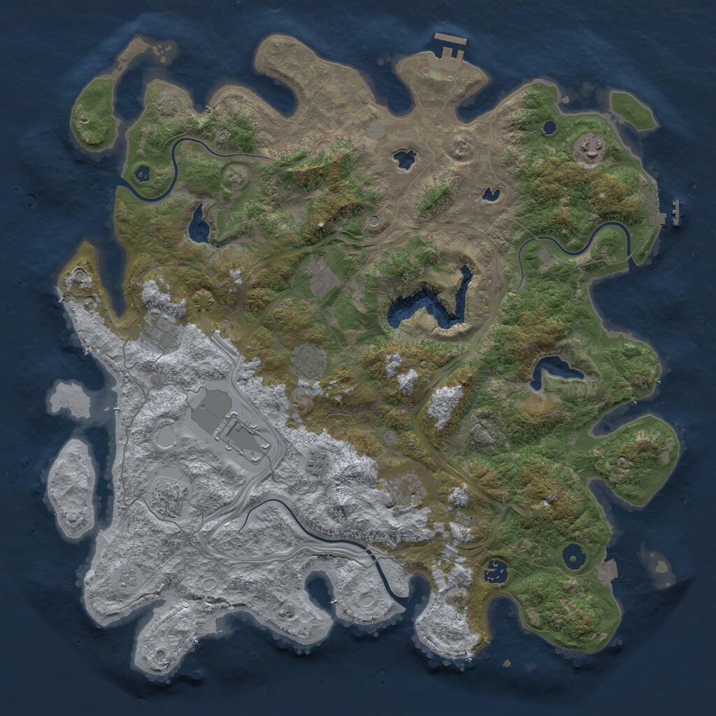 Rust Map: Procedural Map, Size: 4500, Seed: 1968692377, 15 Monuments