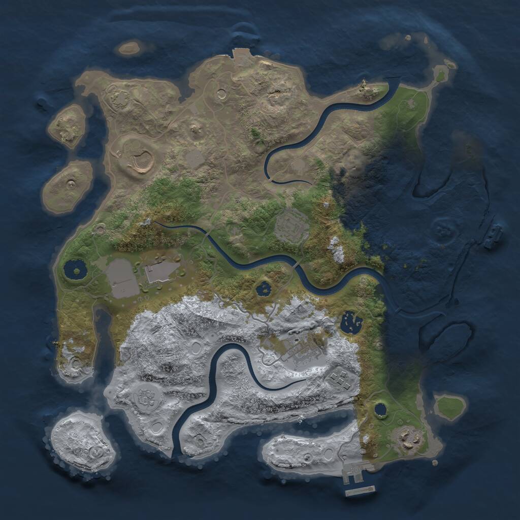 Rust Map: Procedural Map, Size: 3500, Seed: 2061061910, 13 Monuments