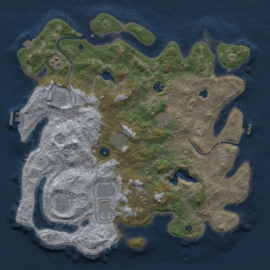 Rust Map: Procedural Map, Size: 4000, Seed: 1560977076, 15 Monuments