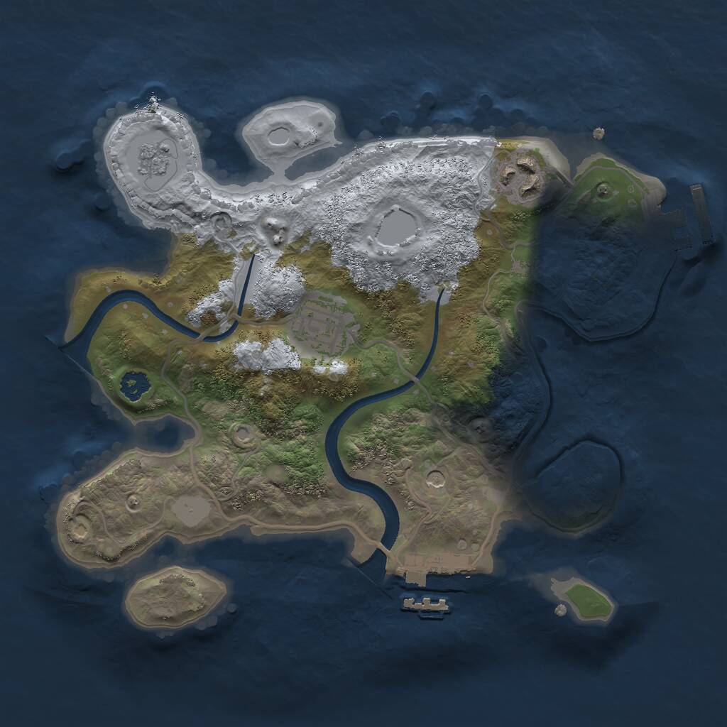 Rust Map: Procedural Map, Size: 2500, Seed: 497237446, 7 Monuments