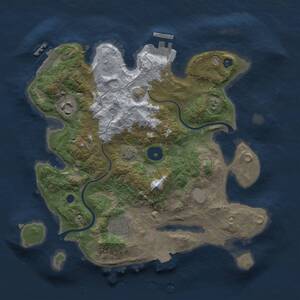 Thumbnail Rust Map: Procedural Map, Size: 3000, Seed: 398955603, 8 Monuments