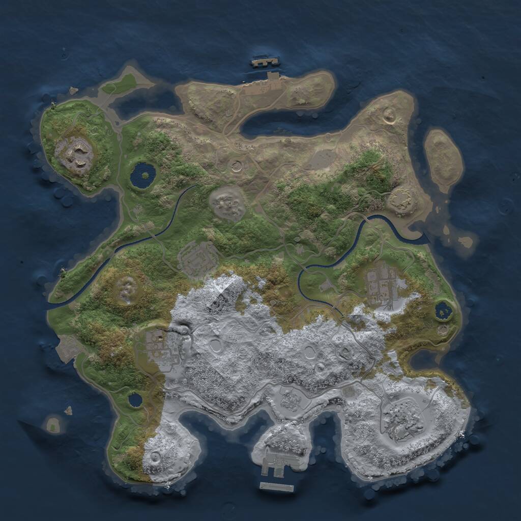 Rust Map: Procedural Map, Size: 3100, Seed: 487635, 11 Monuments