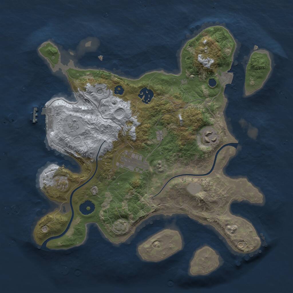 Rust Map: Procedural Map, Size: 3000, Seed: 1400968625, 8 Monuments