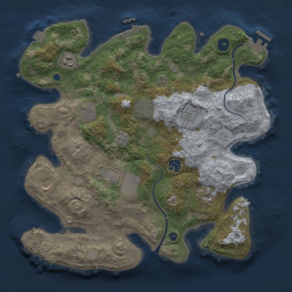 Rust Map: Procedural Map, Size: 3500, Seed: 1294002493, 15 Monuments