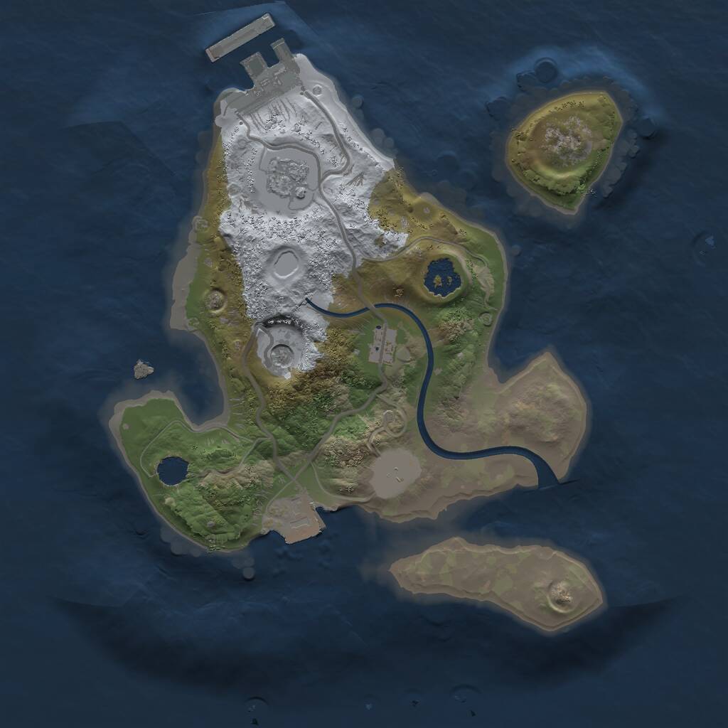 Rust Map: Procedural Map, Size: 2000, Seed: 1111163558, 4 Monuments