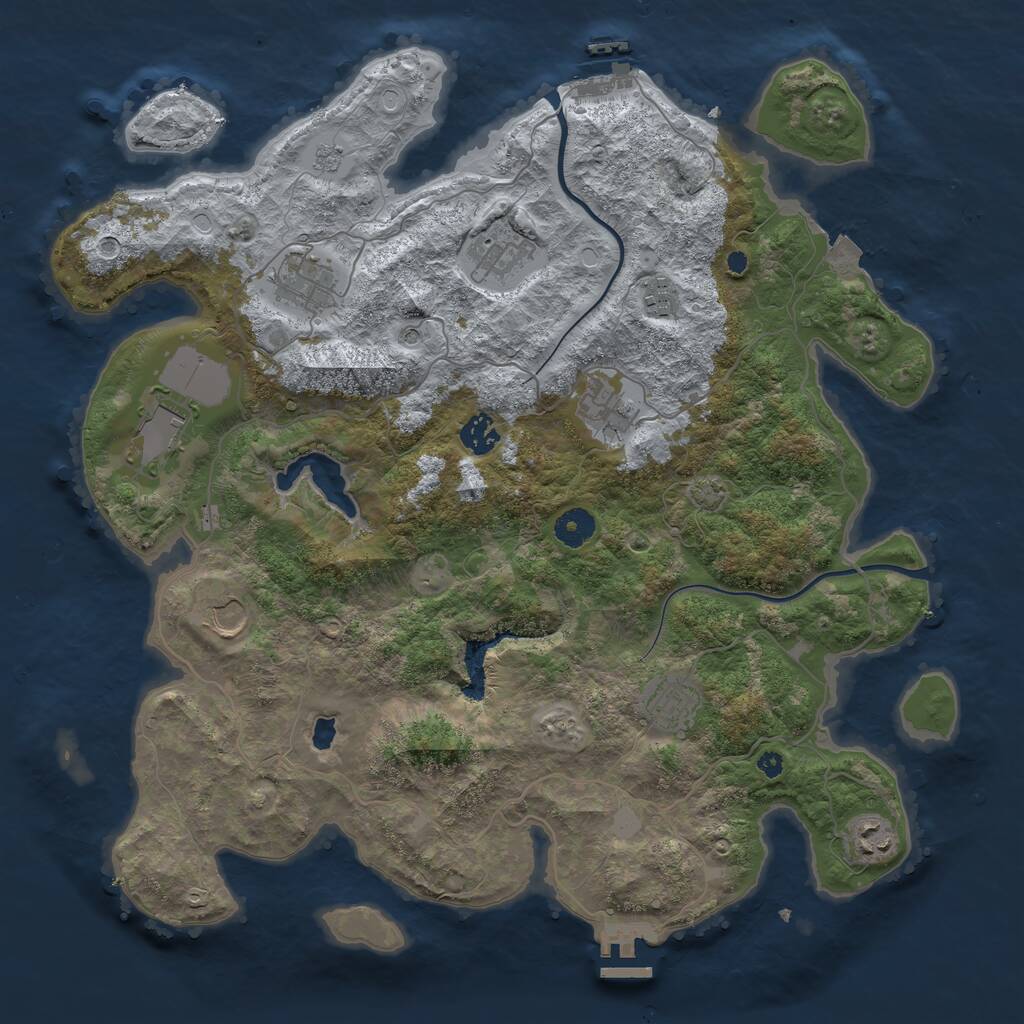 Rust Map: Procedural Map, Size: 4000, Seed: 1763176204, 15 Monuments