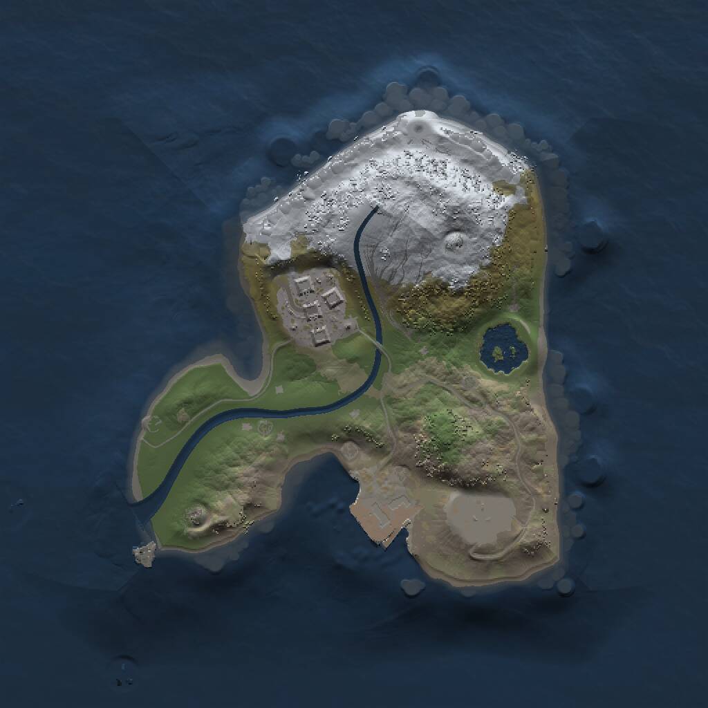 Rust Map: Procedural Map, Size: 1498, Seed: 1, 2 Monuments