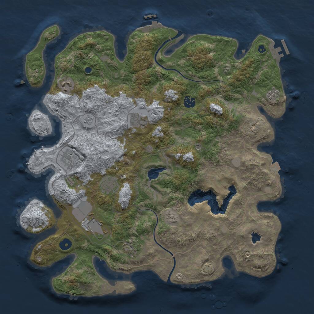 Rust Map: Procedural Map, Size: 4000, Seed: 1956111655, 14 Monuments