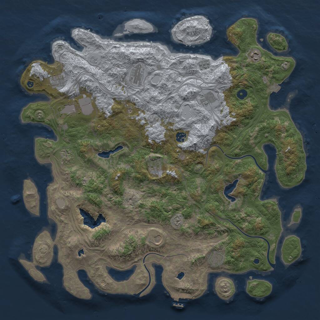 Rust Map: Procedural Map, Size: 4800, Seed: 58345, 16 Monuments