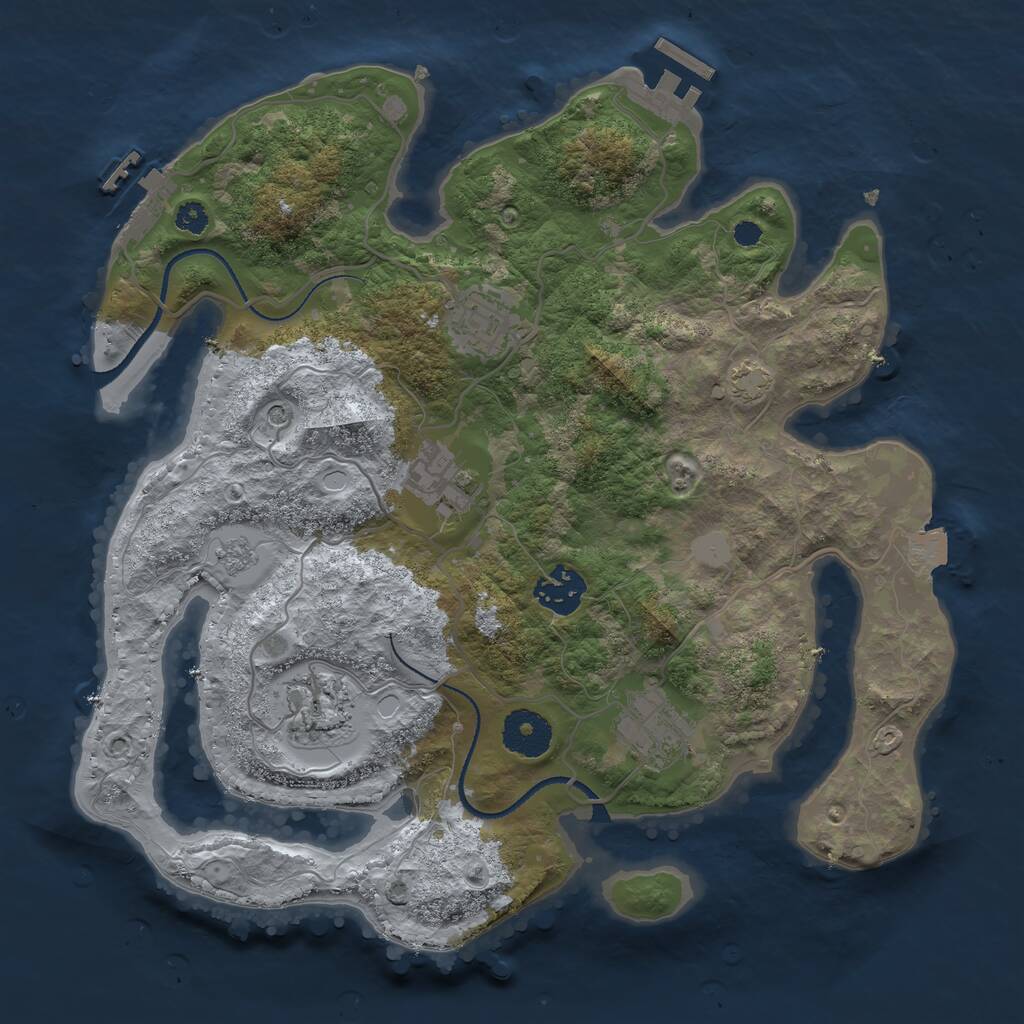 Rust Map: Procedural Map, Size: 3200, Seed: 1560977076, 11 Monuments