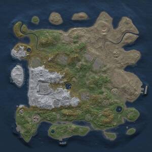Thumbnail Rust Map: Procedural Map, Size: 3700, Seed: 1331846676, 15 Monuments